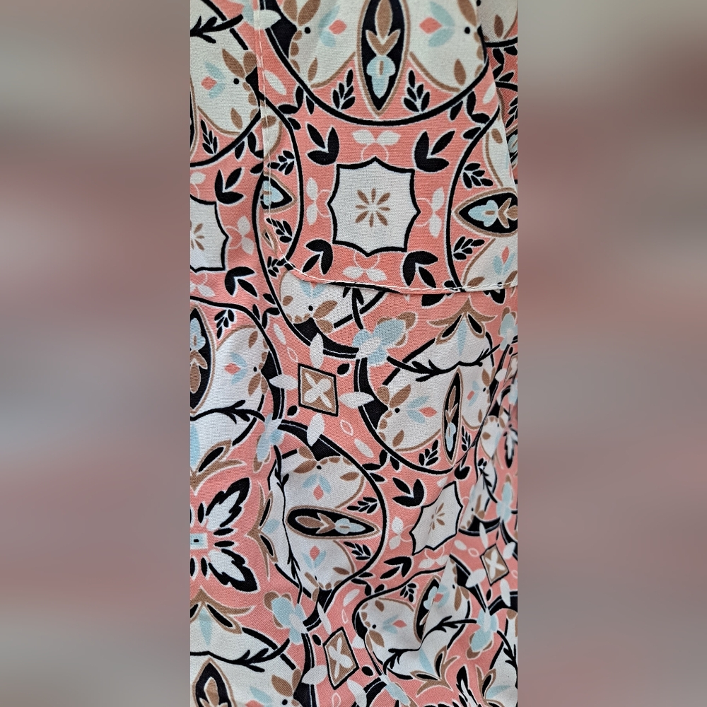 Notations Blouse Button Down Blouse Pink Geometri… - image 6